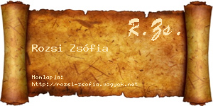 Rozsi Zsófia névjegykártya